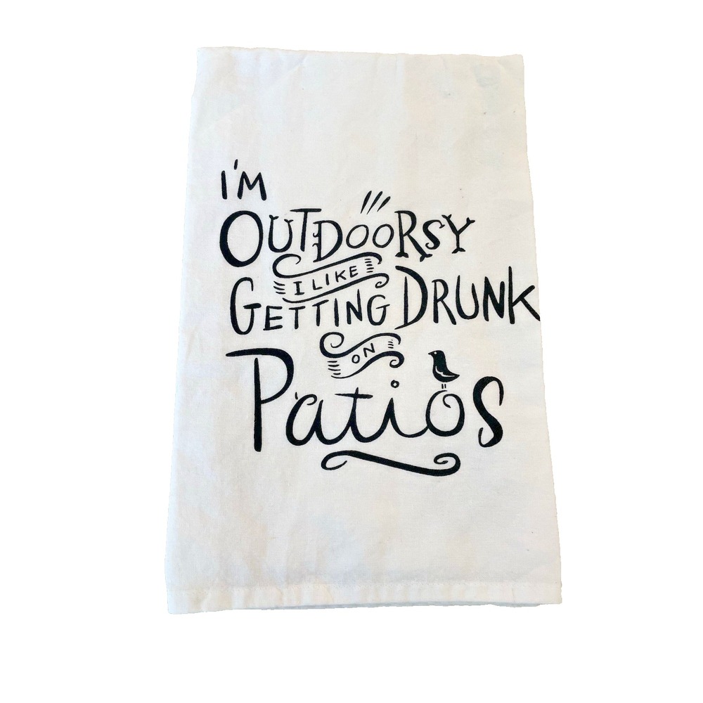 NWOT I'm Outdoorsy Cotton  Kitchen Towel Primitives By‎ Kathy 28"x28"